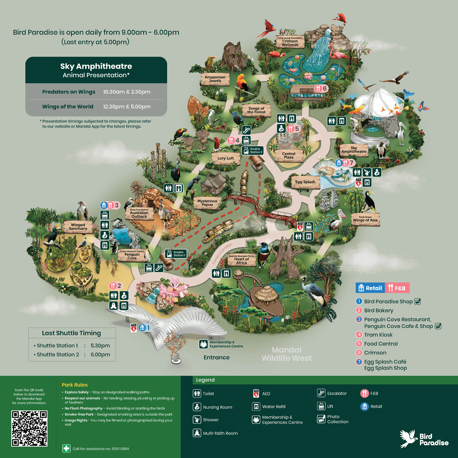 Bird Paradise Park Map