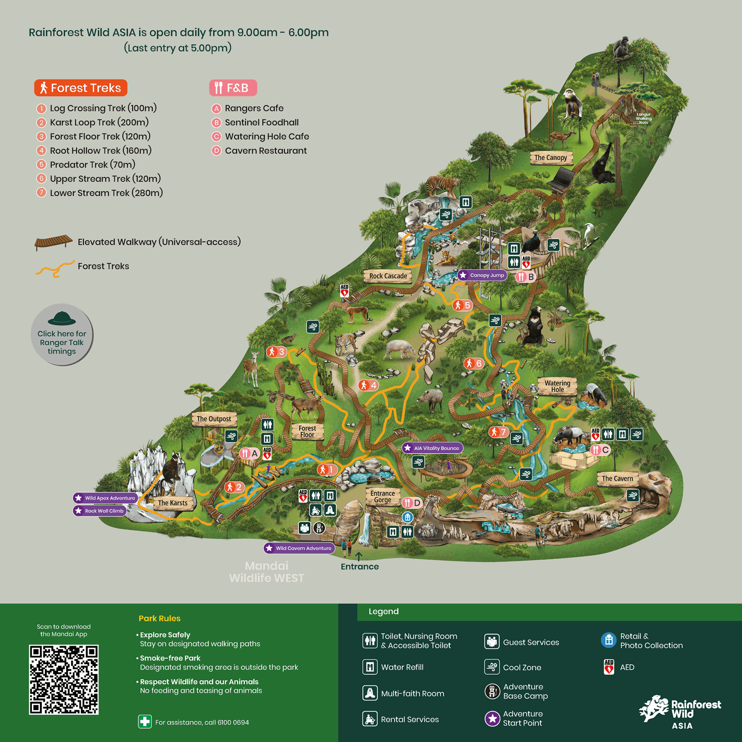 Rainforest Wild ASIA Park Map