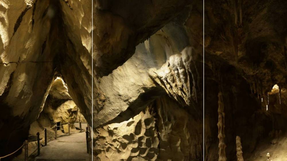 collage of the mulu inspired cave